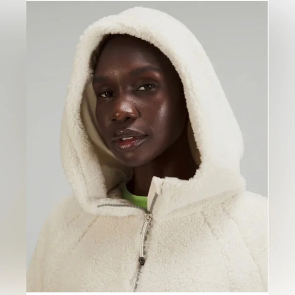 ! LULULEMON Scuba Oversized Half-Zip FLEECE Hoodie XS/S White Opal - Picture 4 of 10